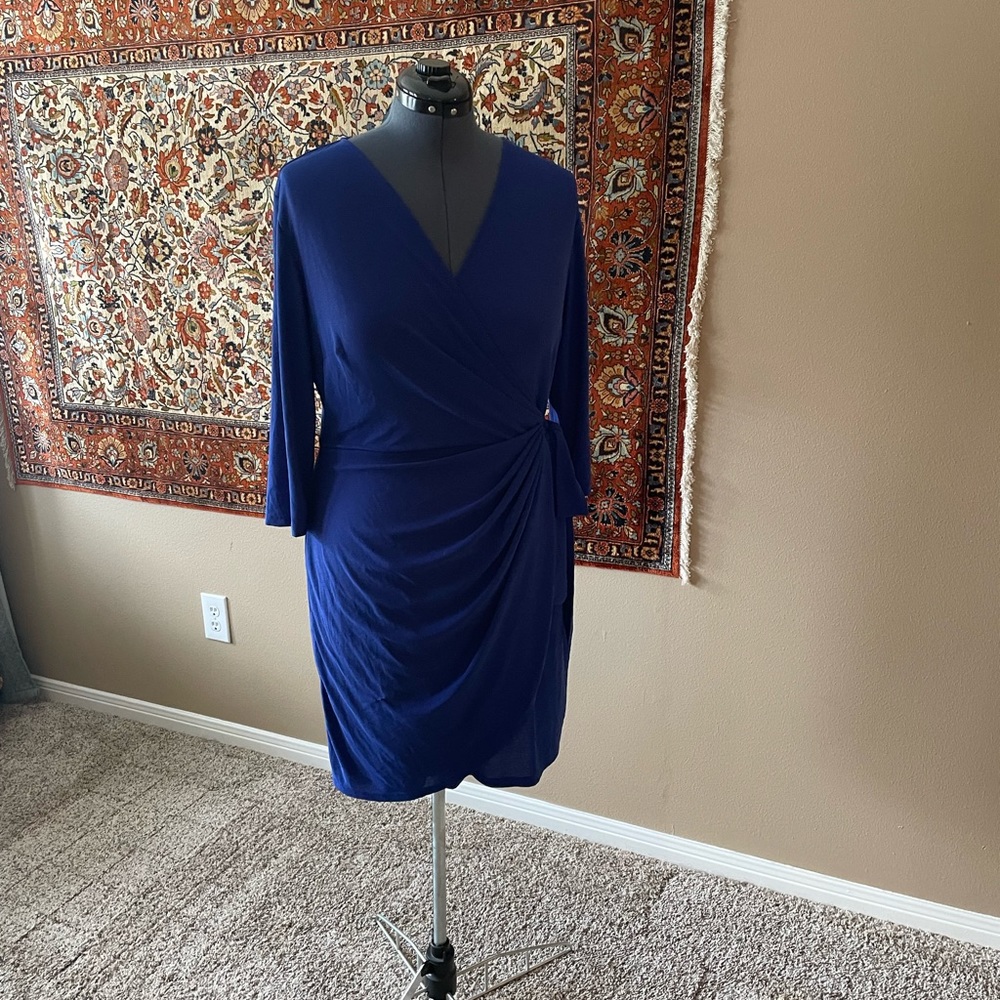 Brilliant blue wrap dress